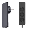 EVOline Plug et bloc 3 prises - Noir
