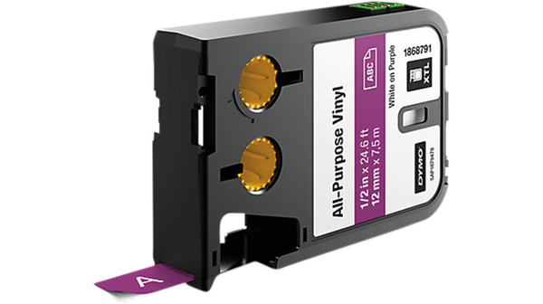 Etiquette Vinyle Multi-usages -12 mm x 7 m - Blanc/violet