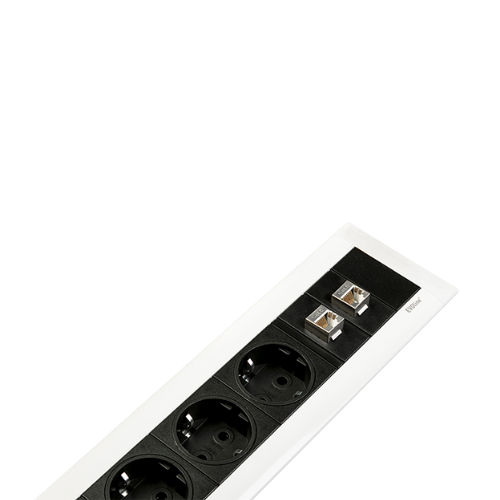 EVOline® FrameDock - Bloc multiprise encastrable pour plan de travail et prise électrique murale