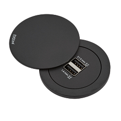 EVOline® One Noir/Couvercle Noir  - 2 chargeurs USB 1/ 2.1A  Alim 3m
