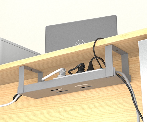 Kit Organisateur de cables pour bureau Dline gris