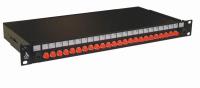 Tiroir optique 19 pouces avec 24 FC simplex monomode rouge/ kit management